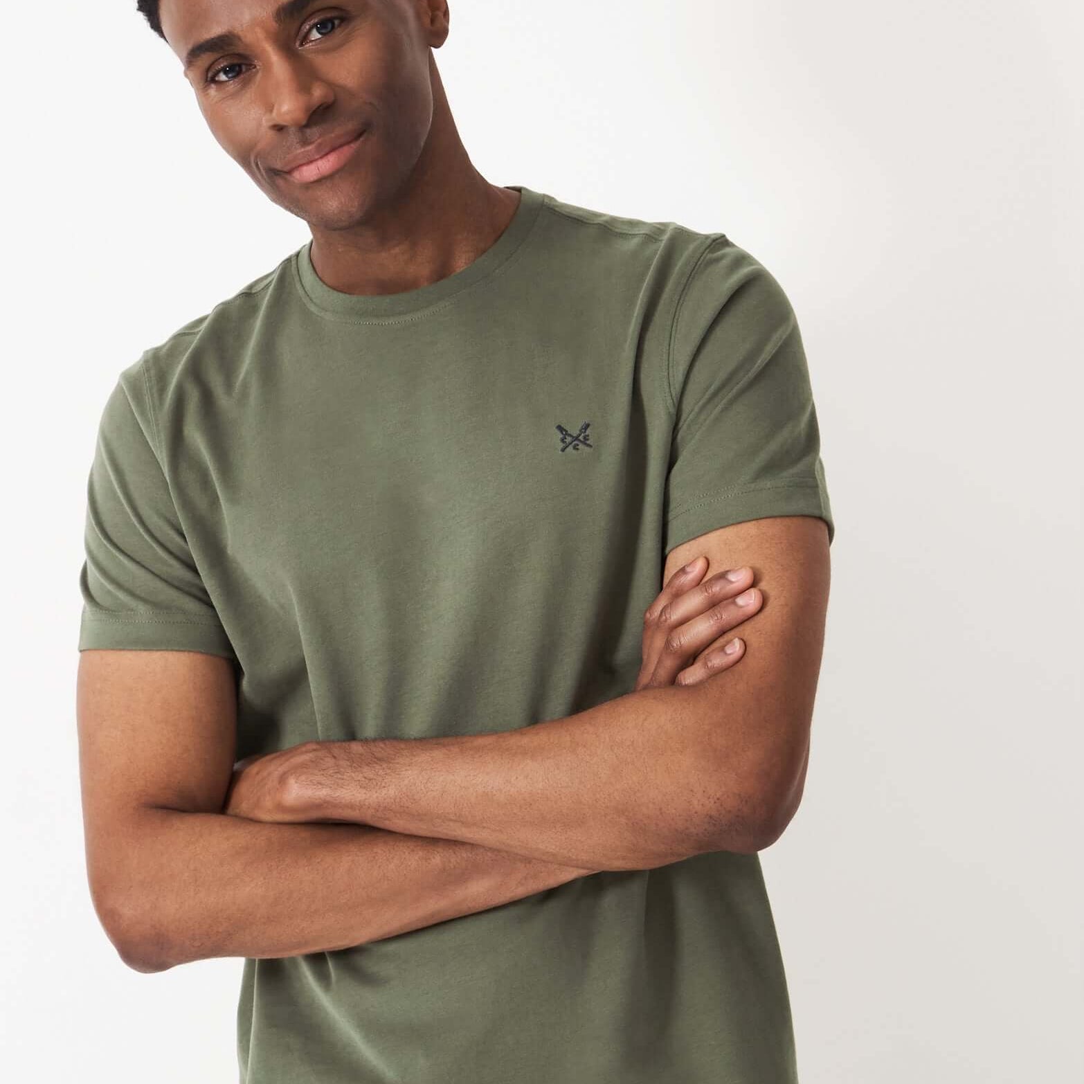 Crew Clothing Classic Crew Neck T-Shirt, 100% Cotton - Heritage Olive