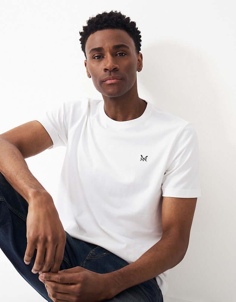 Crew Clothing Classic Crew Neck T-Shirt, 100% Cotton - Optic White