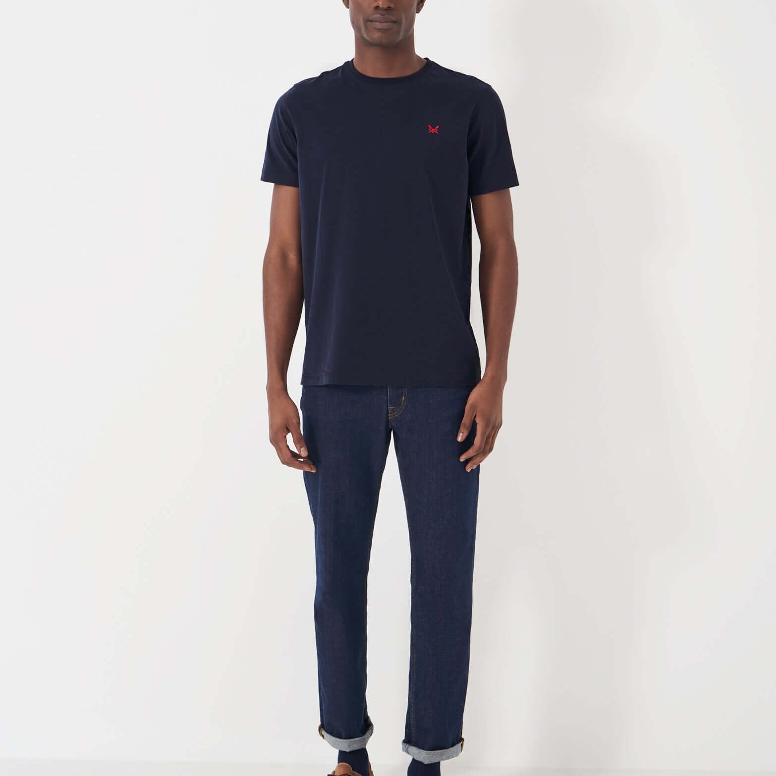 Crew Clothing Classic Crew Neck T-Shirt, 100% Cotton - Heritage Navy