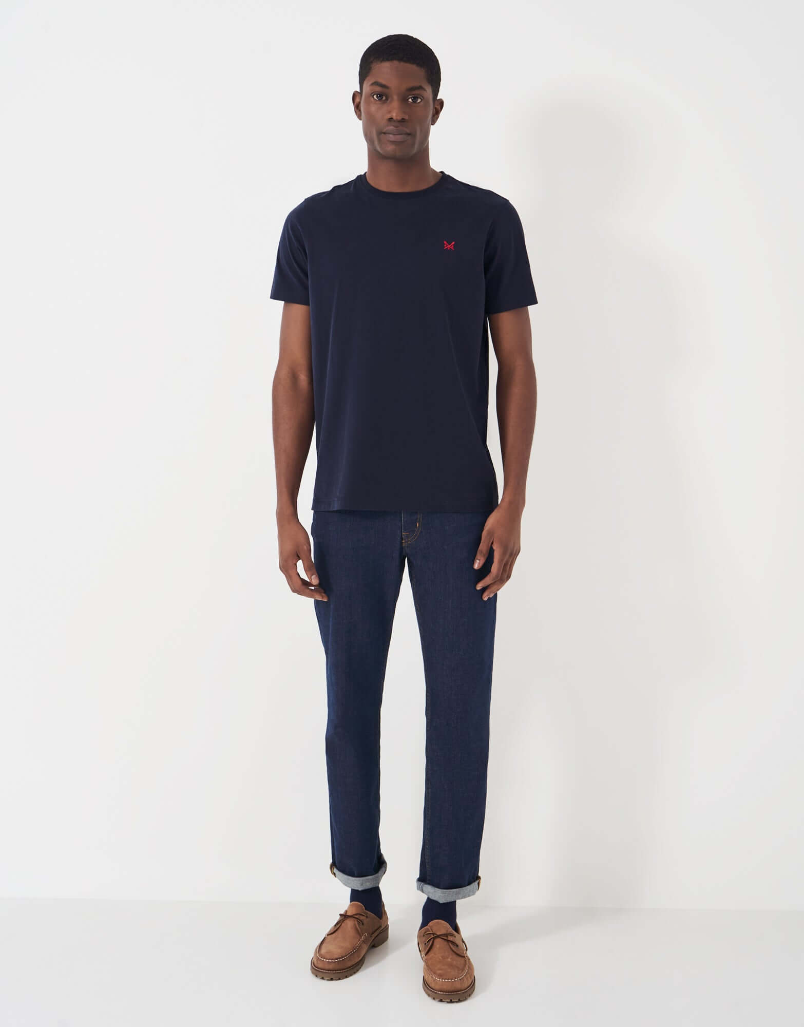 Crew Clothing Classic Crew Neck T-Shirt, 100% Cotton - Heritage Navy
