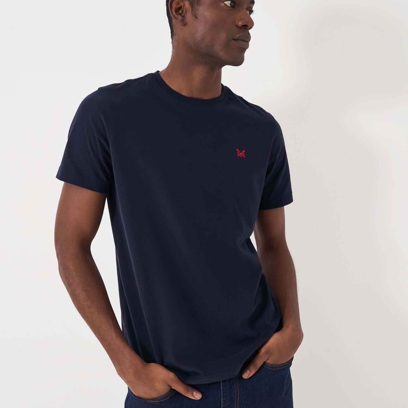 Crew Clothing Classic Crew Neck T-Shirt, 100% Cotton - Heritage Navy