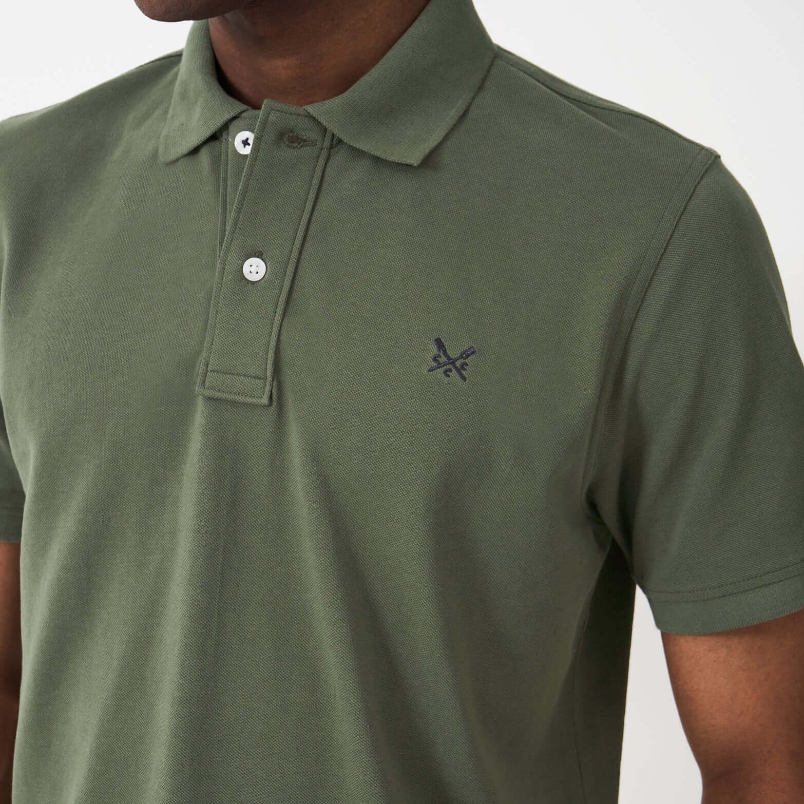 Crew Clothing Men's Classic Pique Polo Shirt – Heritage Olive, 100% Cotton