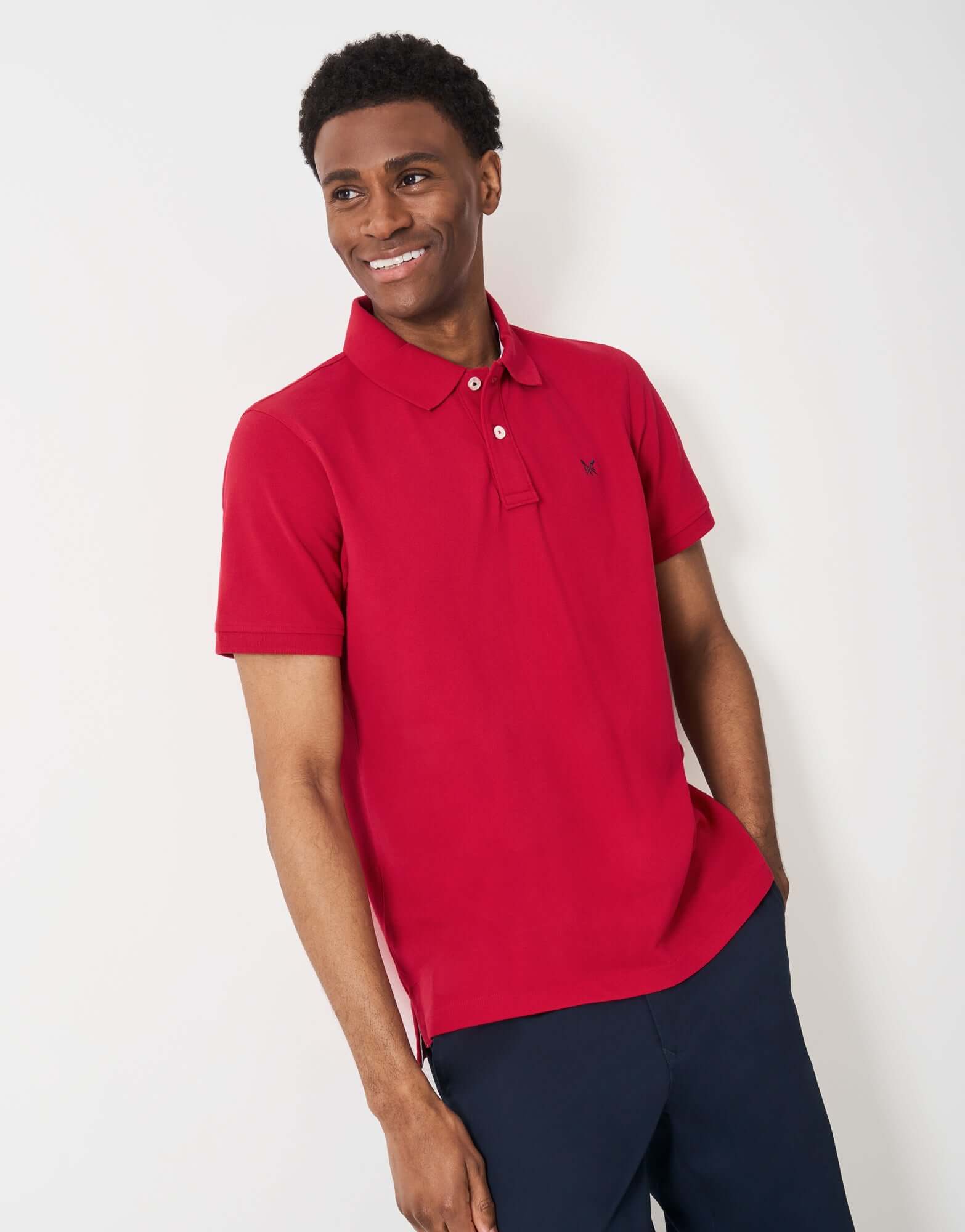 Crew Clothing Men's Classic Pique Polo Shirt – Heritage Red, 100% Cotton