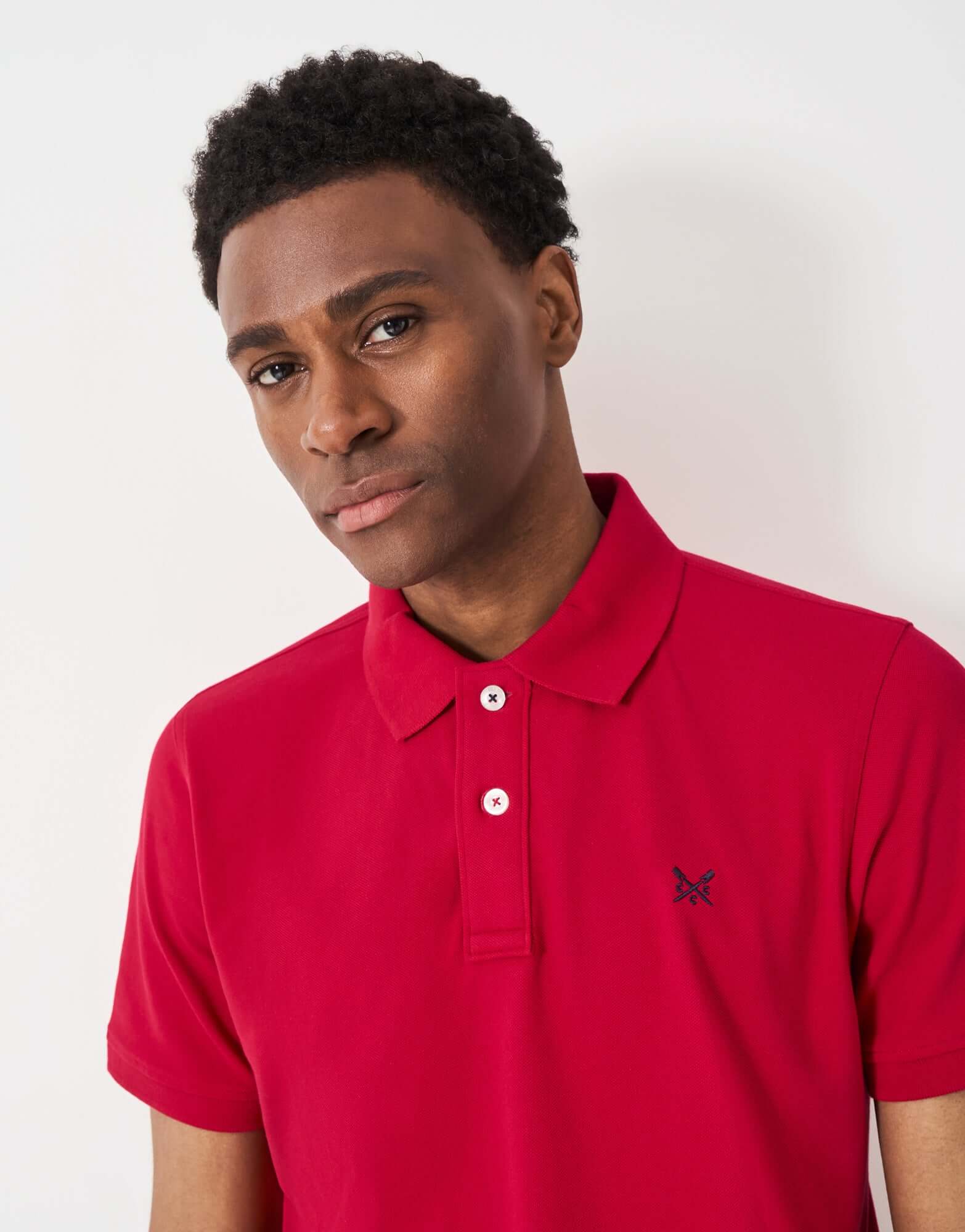 Crew Clothing Men's Classic Pique Polo Shirt – Heritage Red, 100% Cotton