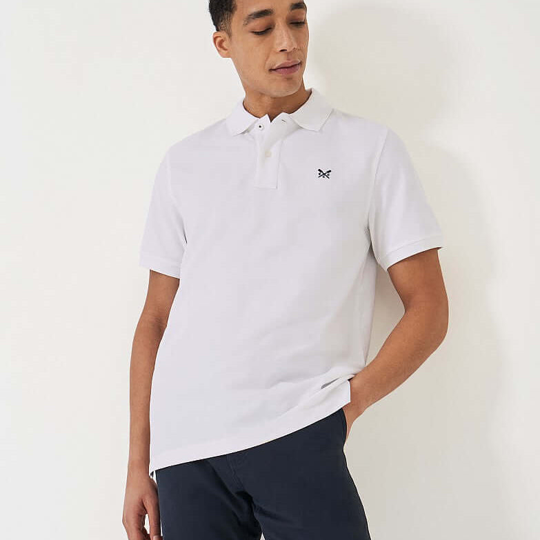 Crew Clothing Classic Pique Polo Shirt - Heritage White, 100% Cotton