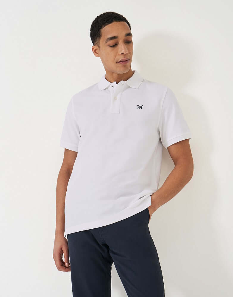Crew Clothing Classic Pique Polo Shirt - Heritage White, 100% Cotton