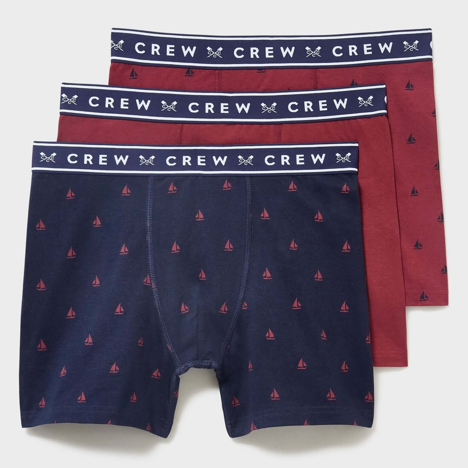 Crew Clothing 3 Pack Christmas Jersey Boxer - Sail Boat
