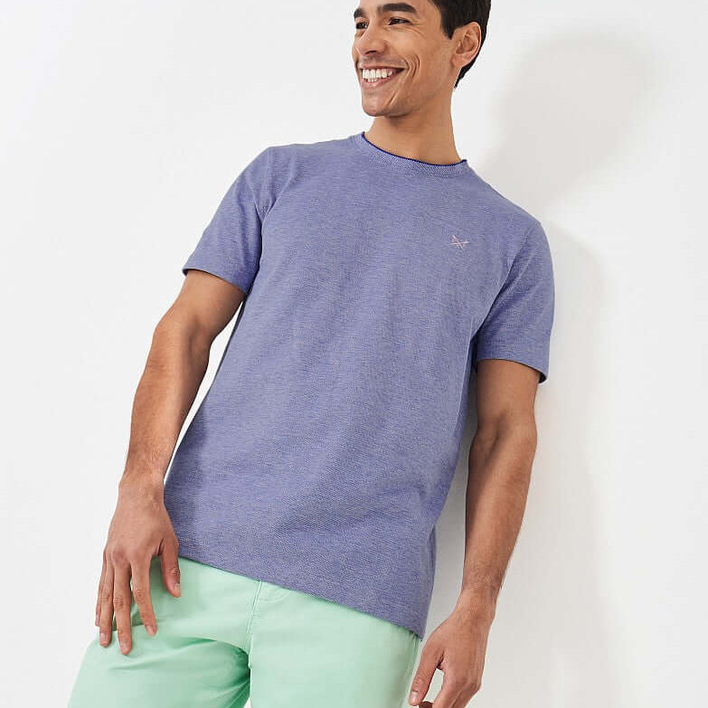 Crew Clothing Oxford Pique Short Sleeve T-Shirt - Heritage Marine White