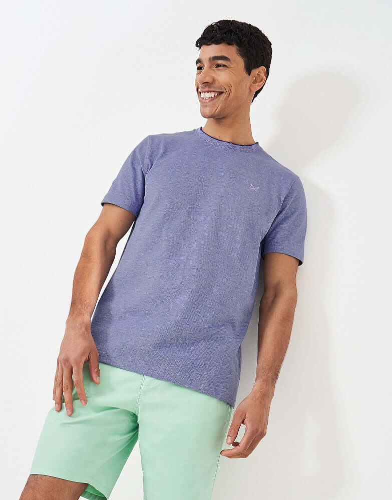 Crew Clothing Oxford Pique Short Sleeve T-Shirt - Heritage Marine White