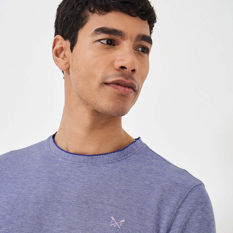 Crew Clothing Oxford Pique Short Sleeve T-Shirt - Heritage Marine White