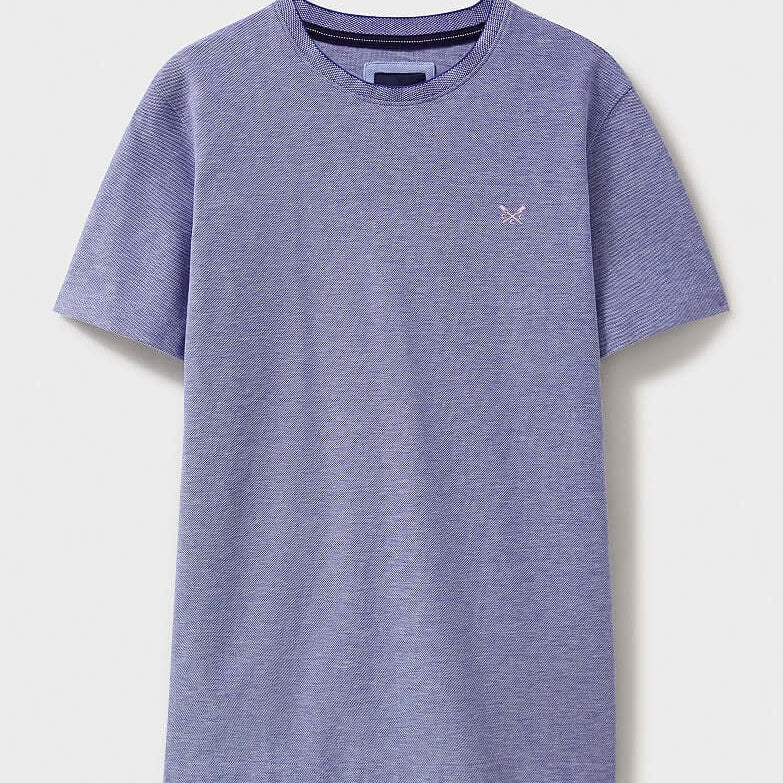 Crew Clothing Oxford Pique Short Sleeve T-Shirt - Heritage Marine White