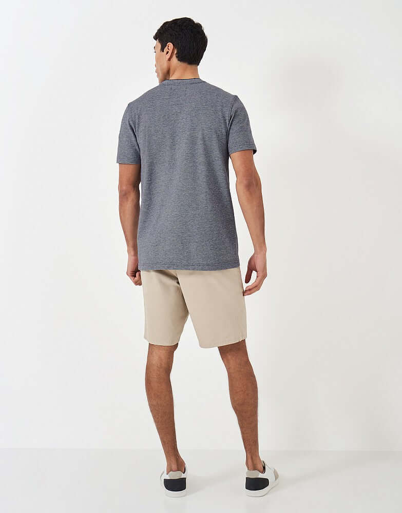 Crew Clothing Oxford Pique Short Sleeve T-Shirt - Heritage Navy White