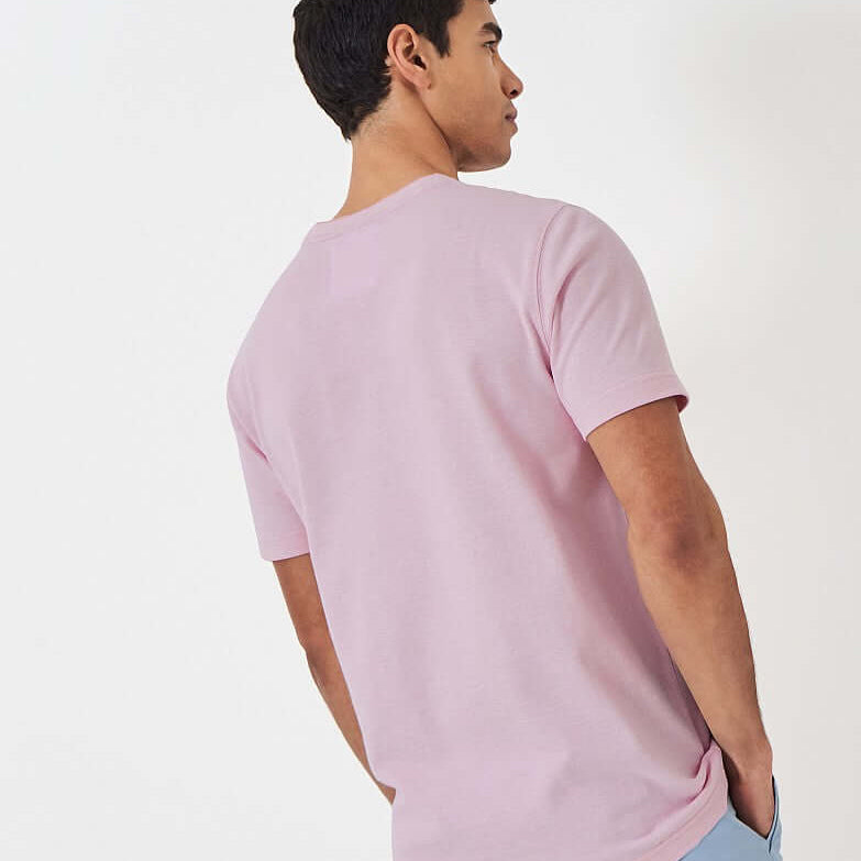 Crew Clothing Oxford Pique Short Sleeve T-Shirt - Heritage Pink White
