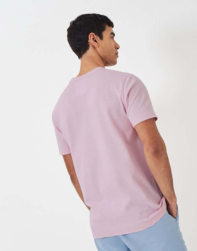 Crew Clothing Oxford Pique Short Sleeve T-Shirt - Heritage Pink White
