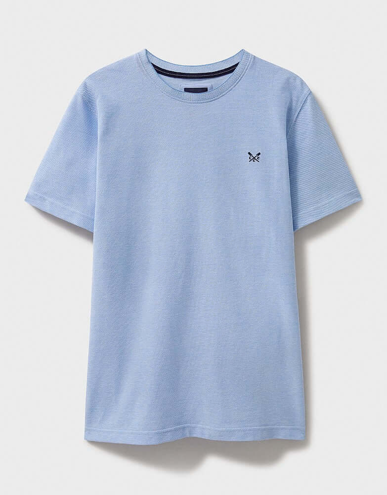 Crew Clothing Oxford Pique Short Sleeve T-Shirt - Heritage Sky White