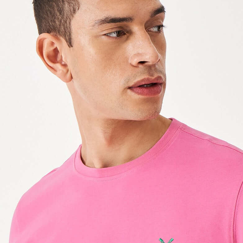 Crew Clothing Classic Crew Neck T-Shirt, 100% Cotton - Azalea Pink