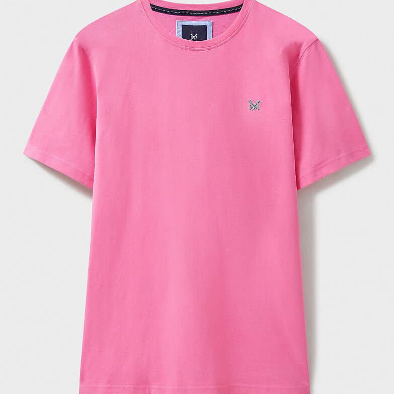Crew Clothing Classic Crew Neck T-Shirt, 100% Cotton - Azalea Pink