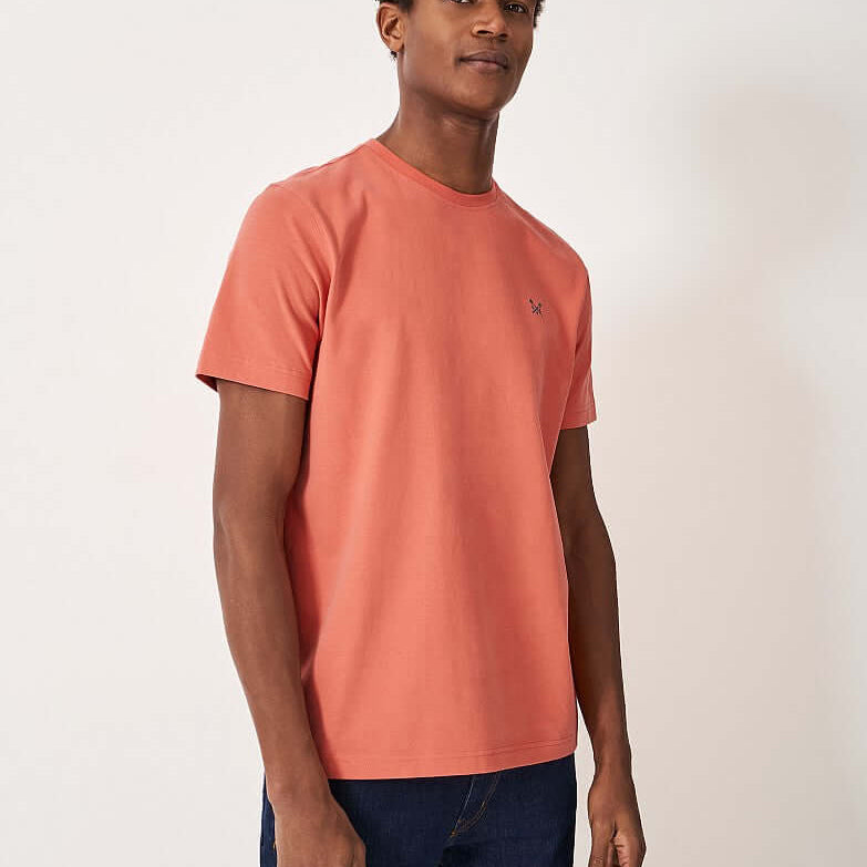 Crew Clothing Classic Crew Neck T-Shirt, 100% Cotton - Coral
