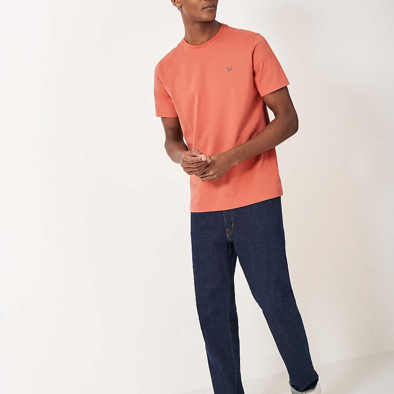 Crew Clothing Classic Crew Neck T-Shirt, 100% Cotton - Coral