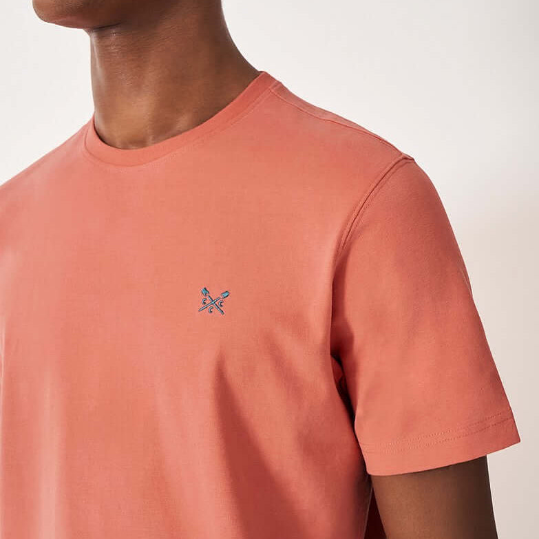 Crew Clothing Classic Crew Neck T-Shirt, 100% Cotton - Coral