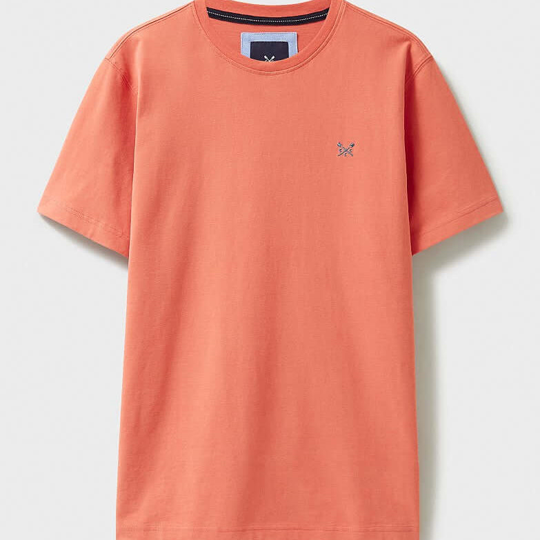 Crew Clothing Classic Crew Neck T-Shirt, 100% Cotton - Coral