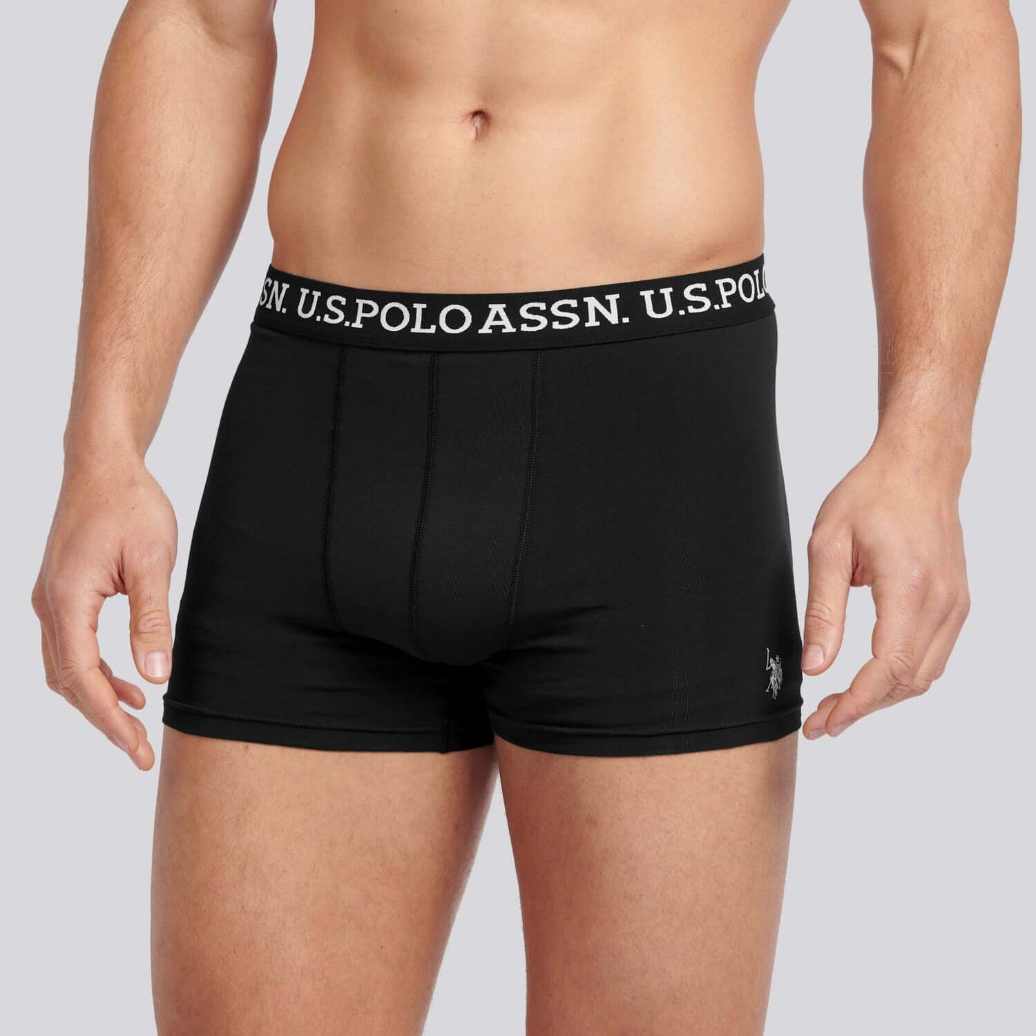 U.S. Polo Assn 3 Pack Cotton Stretch Trunks - Black
