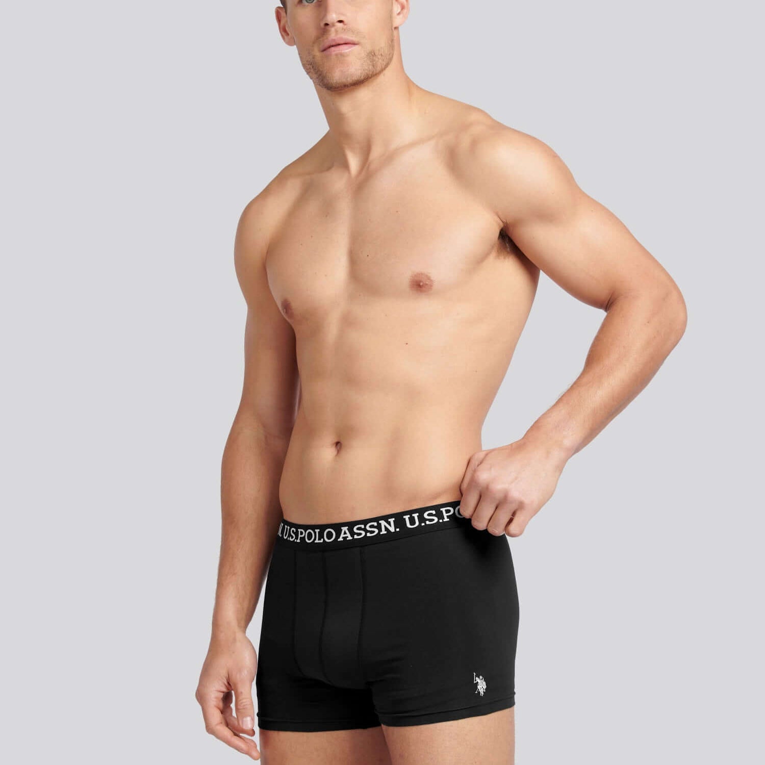 U.S. Polo Assn 3 Pack Cotton Stretch Trunks - Black