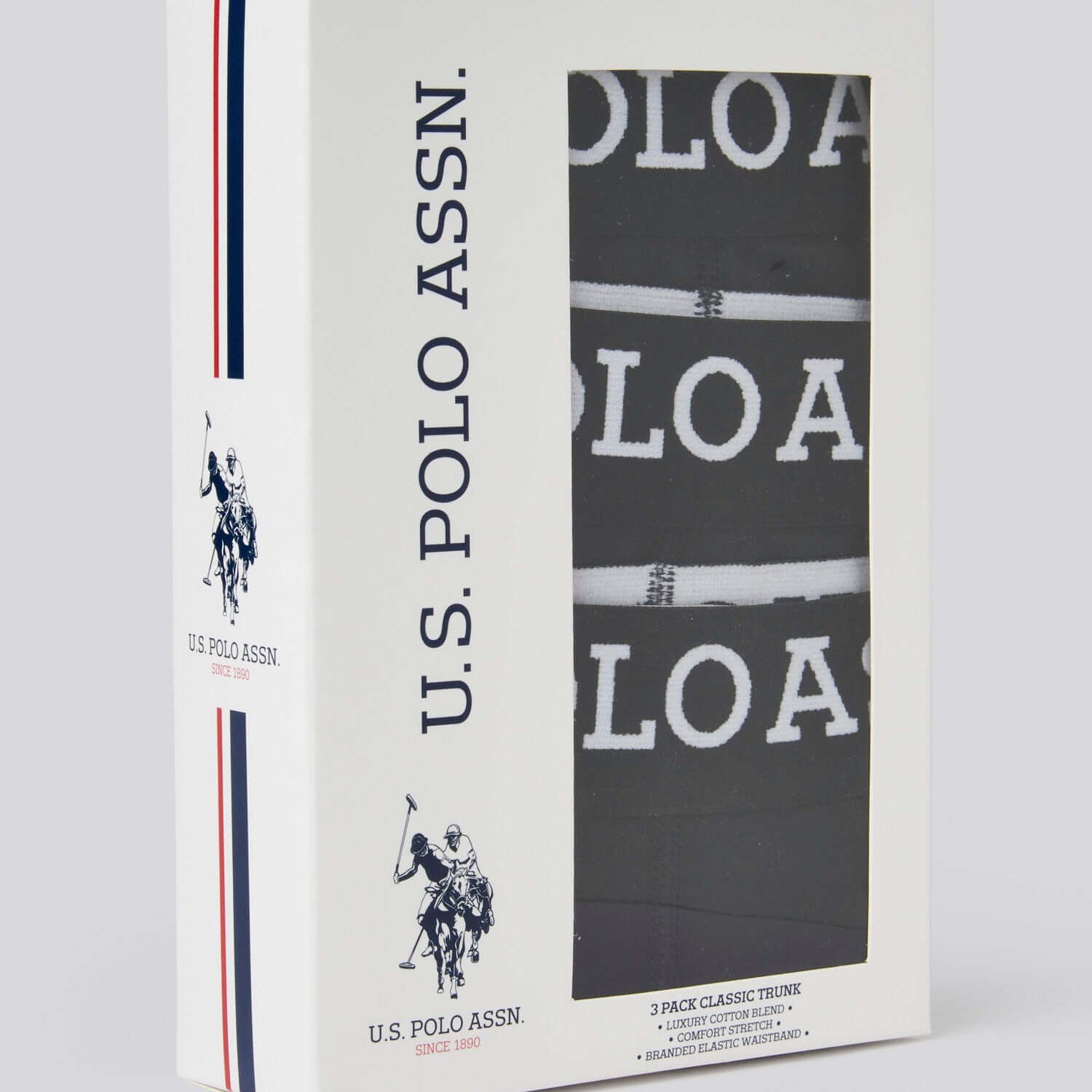 U.S. Polo Assn 3 Pack Cotton Stretch Trunks - Black