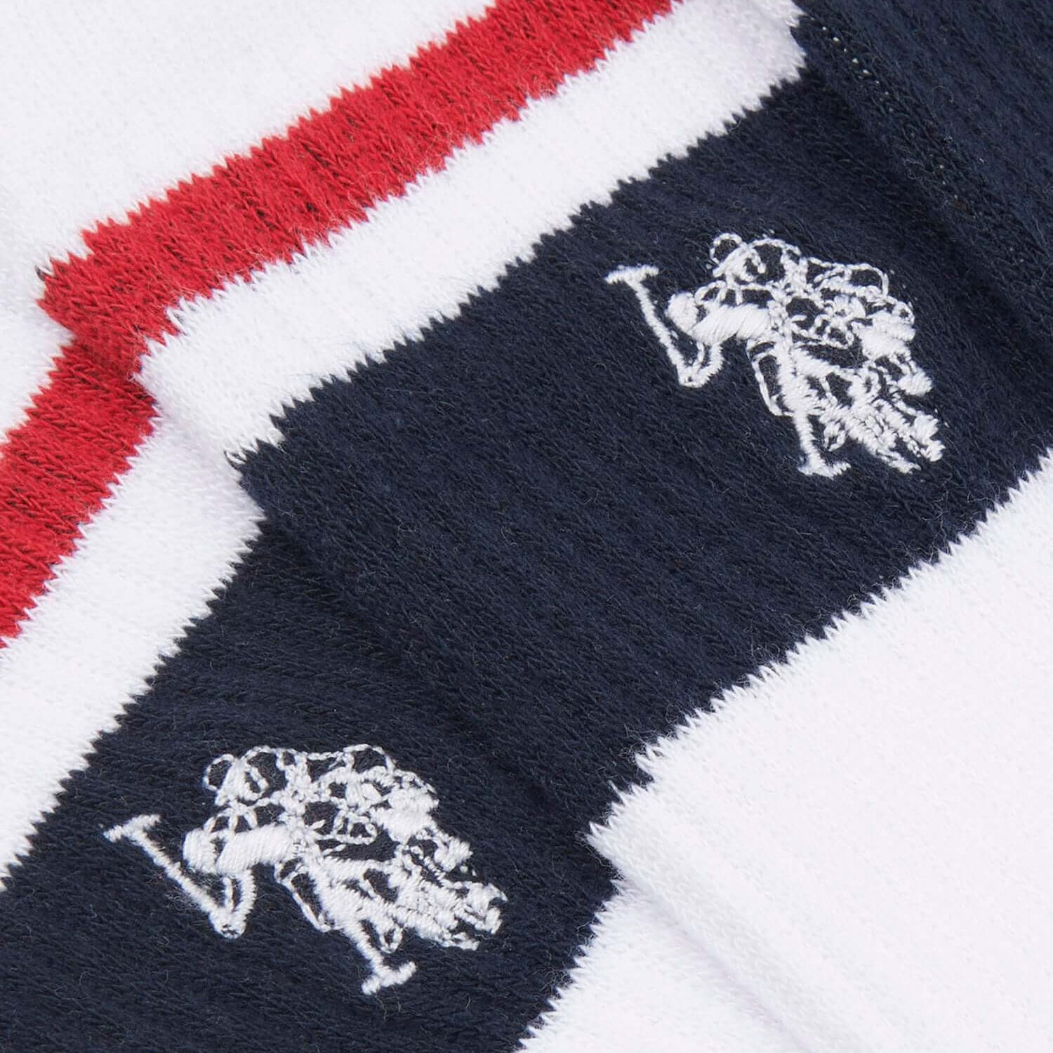 U.S. Polo Assn. 3-Pack Brand Stripe Sports Socks, Bright White