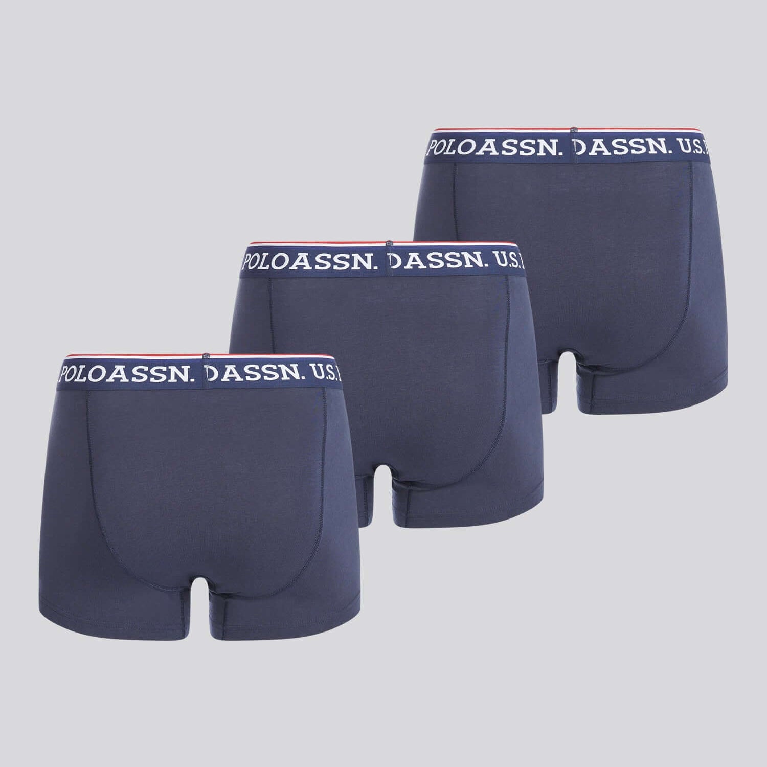 U.S. Polo Assn 3 Pack Cotton Stretch Trunks - Dark Sapphire Navy
