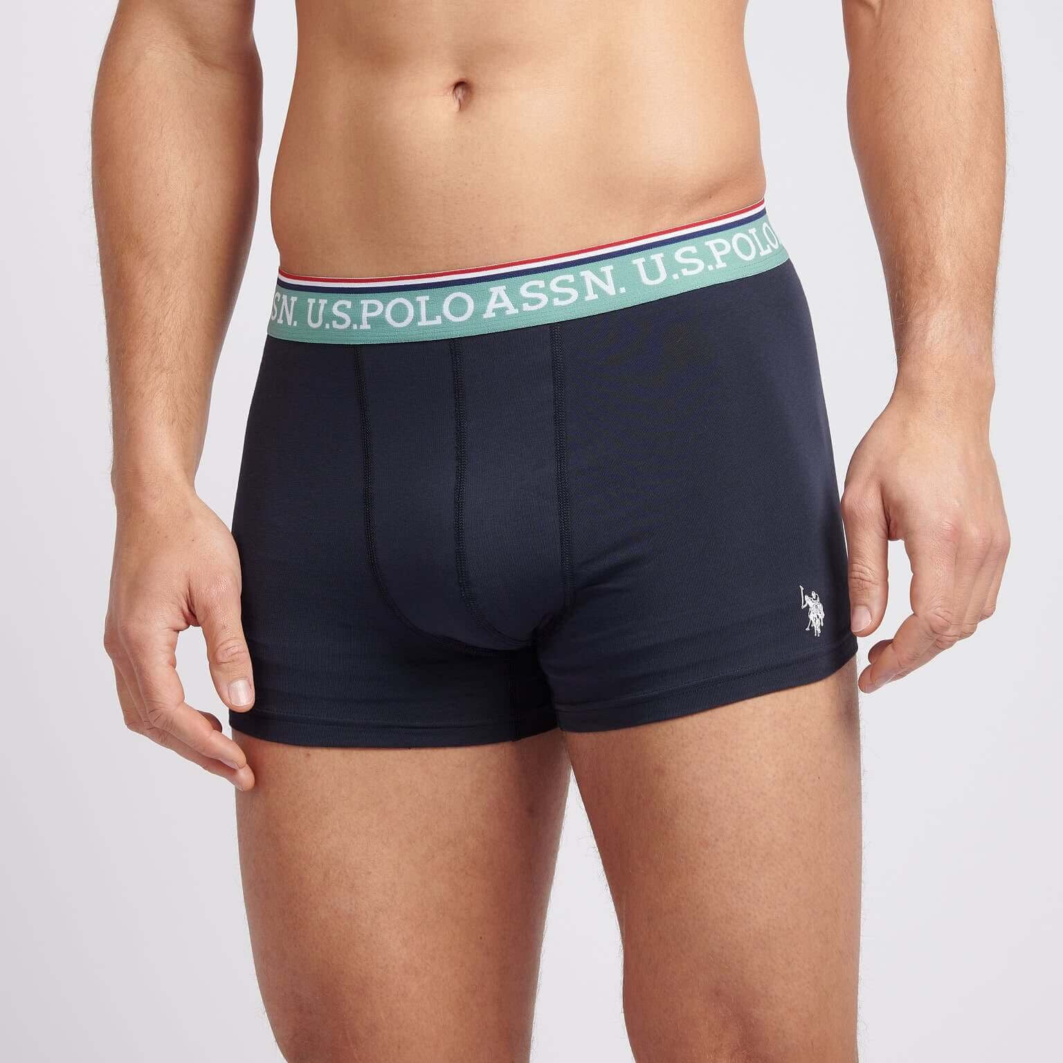U.S. Polo Assn. 3 Pack Cotton Stretch Multi Trunks - Dark Sapphire Navy