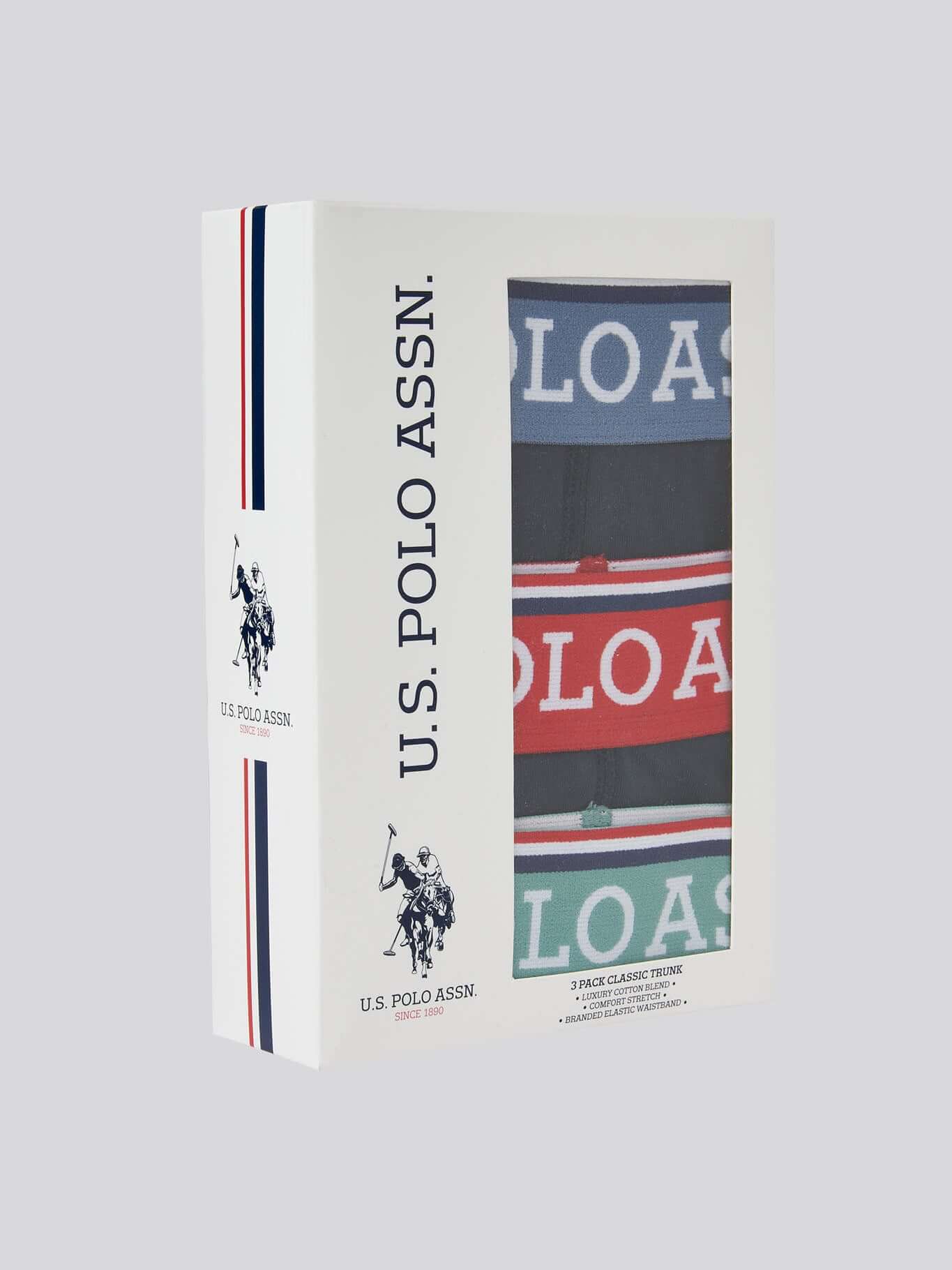 U.S. Polo Assn. 3 Pack Cotton Stretch Multi Trunks - Dark Sapphire Navy