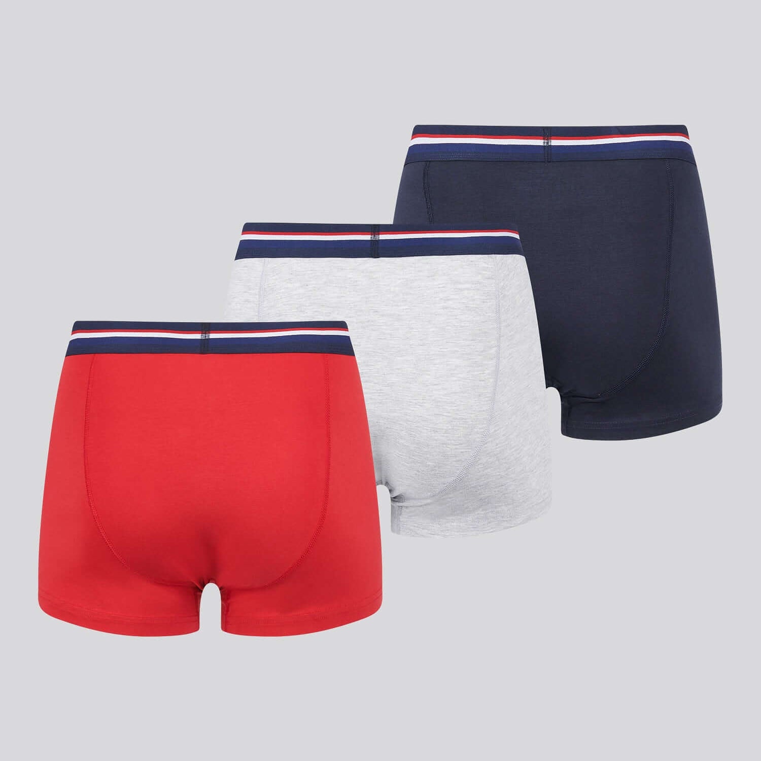 U.S. Polo Assn 3 Pack Cotton Stretch Trunks - Red, Grey, Navy