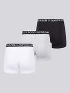 U.S. Polo Assn 3 Pack Cotton Stretch Trunks - Black, White, Grey