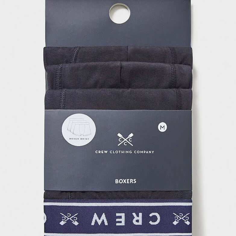 Crew Clothing Cotton 3 Pack Cotton Jersey Trunks - Black