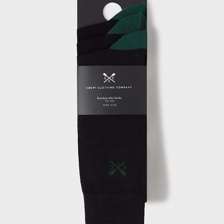 Crew Clothing 3 Pack Classic Bamboo Socks - Black