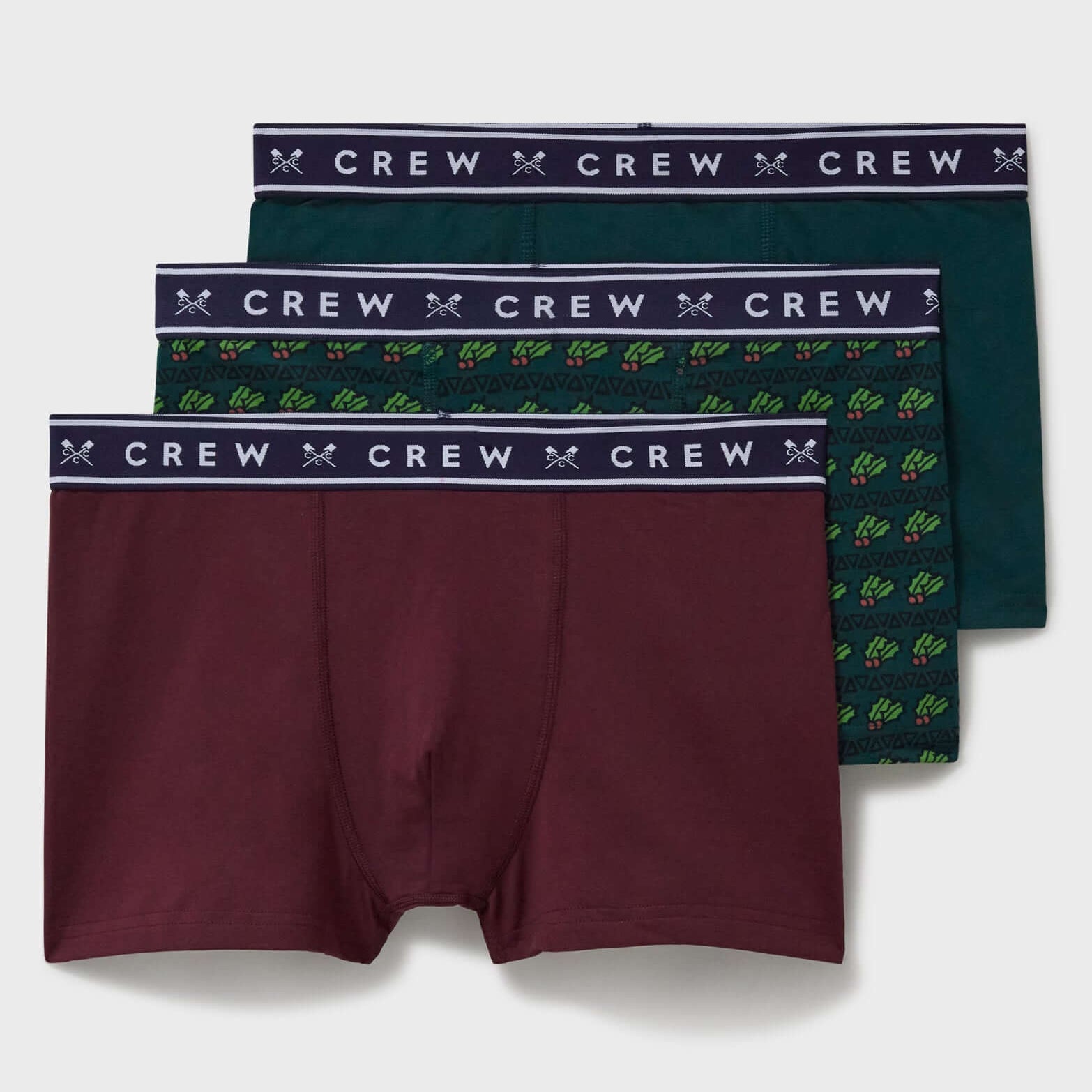 Crew Clothing Cotton 3 Pack Cotton Jersey Trunks - Holy Gift Set