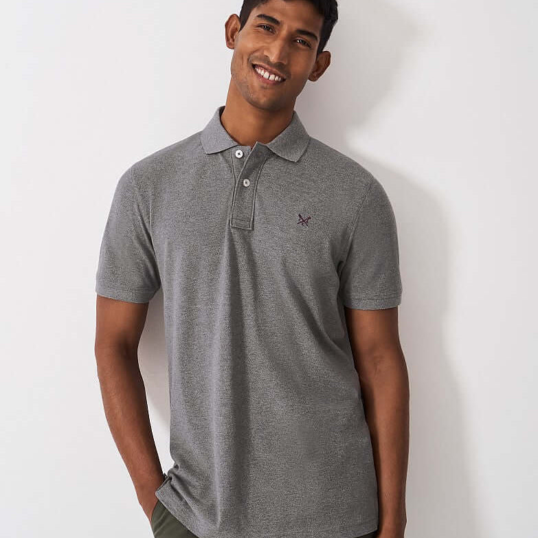 Crew Clothing Classic Pique Polo Shirt - Dark Grey Marl