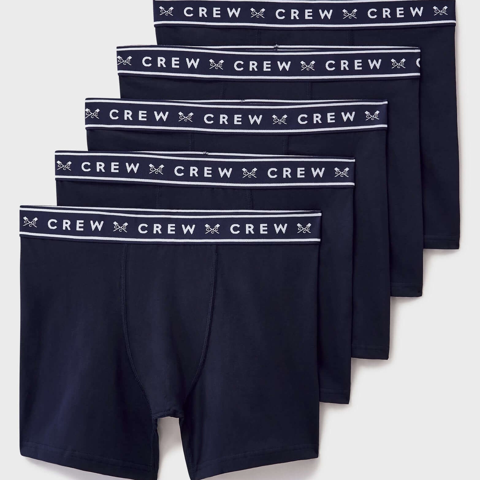 Crew Clothing Cotton 5 Pack Cotton Jersey Boxers - Navy