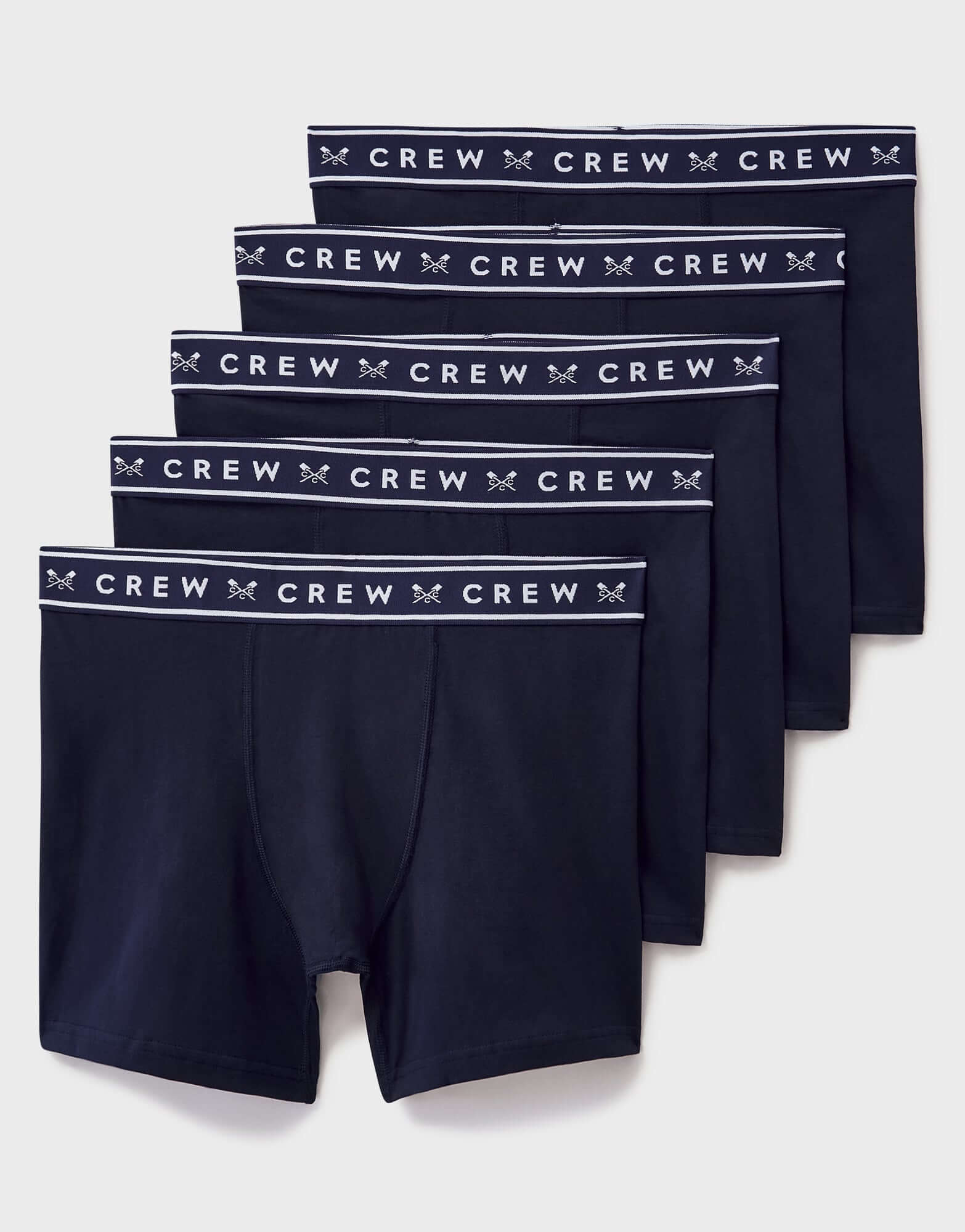 Crew Clothing Cotton 5 Pack Cotton Jersey Boxers - Navy