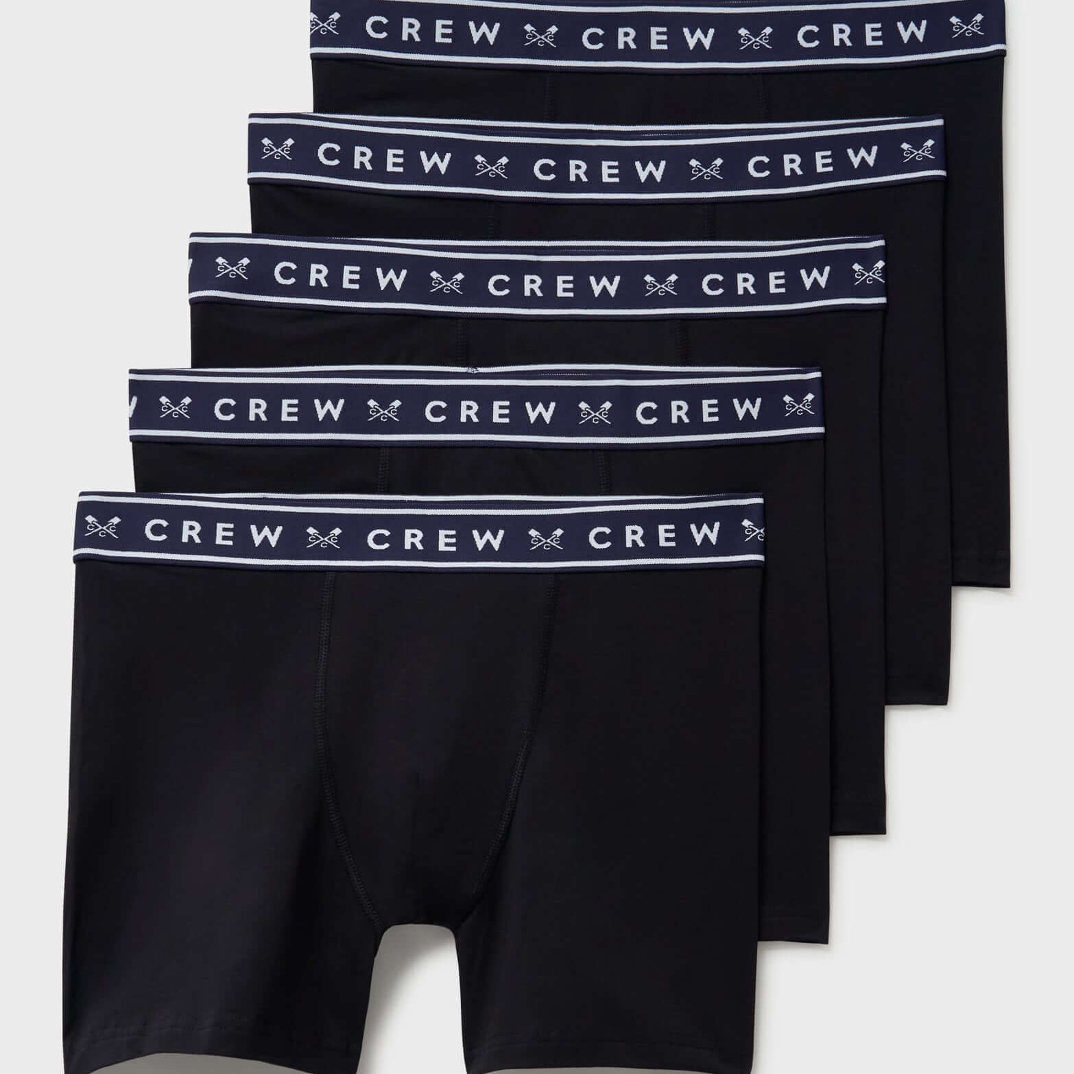 Crew Clothing Cotton 5 Pack Cotton Jersey Boxers - Black