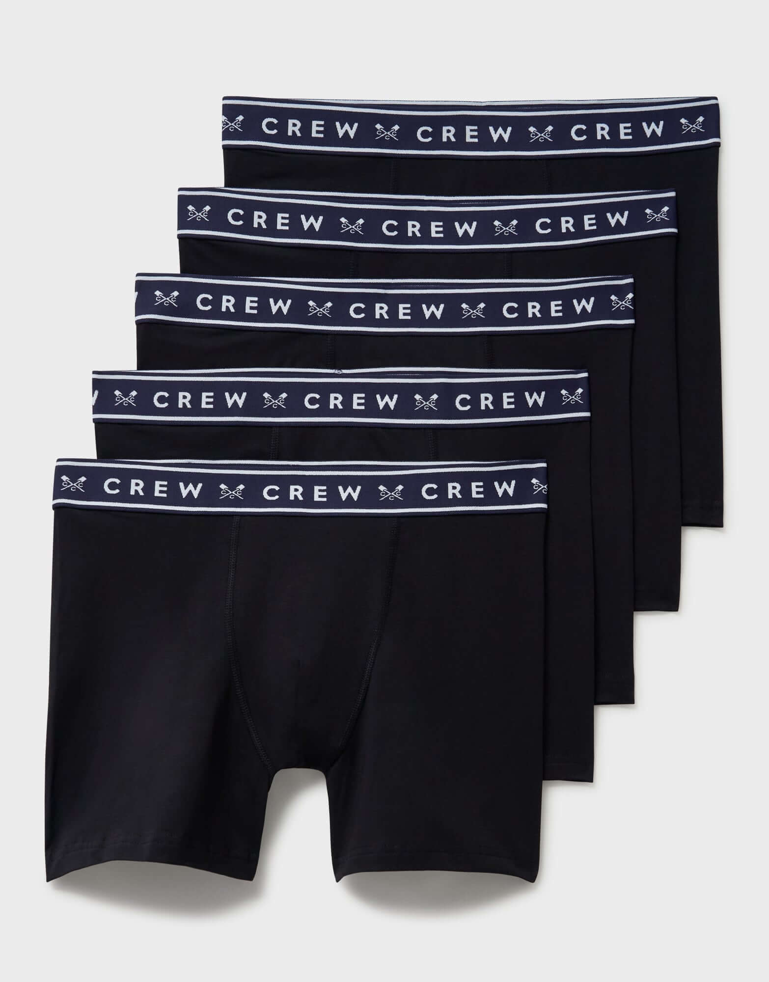 Crew Clothing Cotton 5 Pack Cotton Jersey Boxers - Black