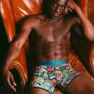 Swole Panda Men’s Bamboo Boxers – Marine Print Eco-Friendly Underwear