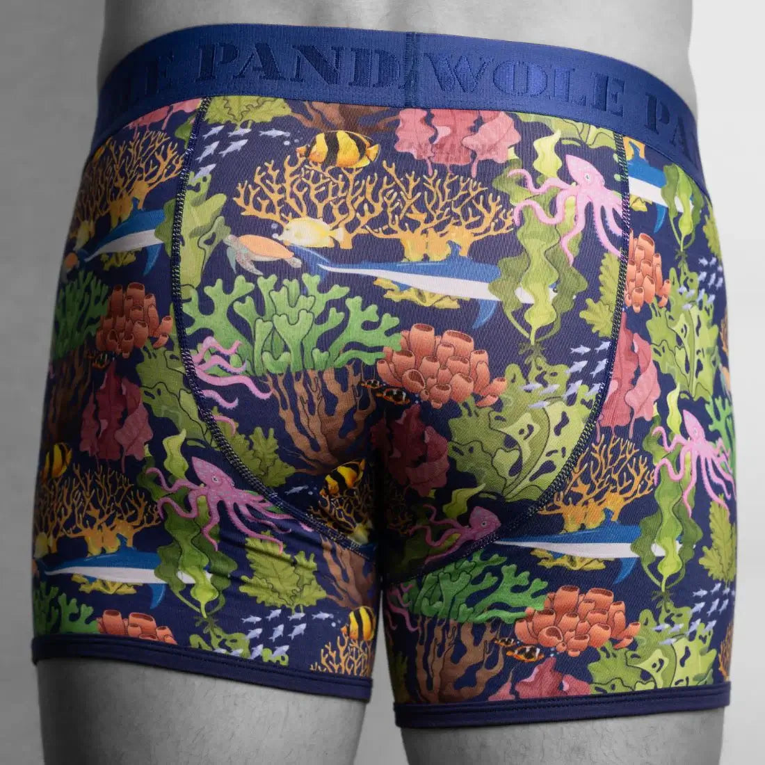 Swole Panda Men’s Bamboo Boxers – Marine Print Eco-Friendly Underwear