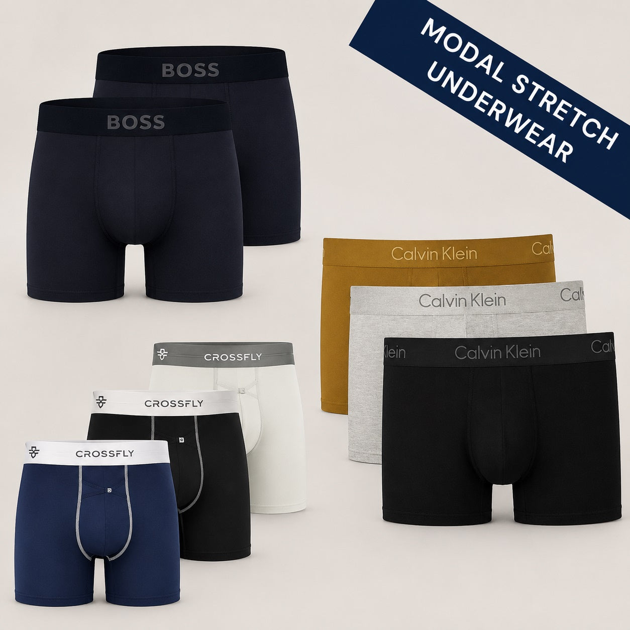 Men’s Ultrasoft modal stretch underwear boxer briefs and trunks in soft breathable fabric