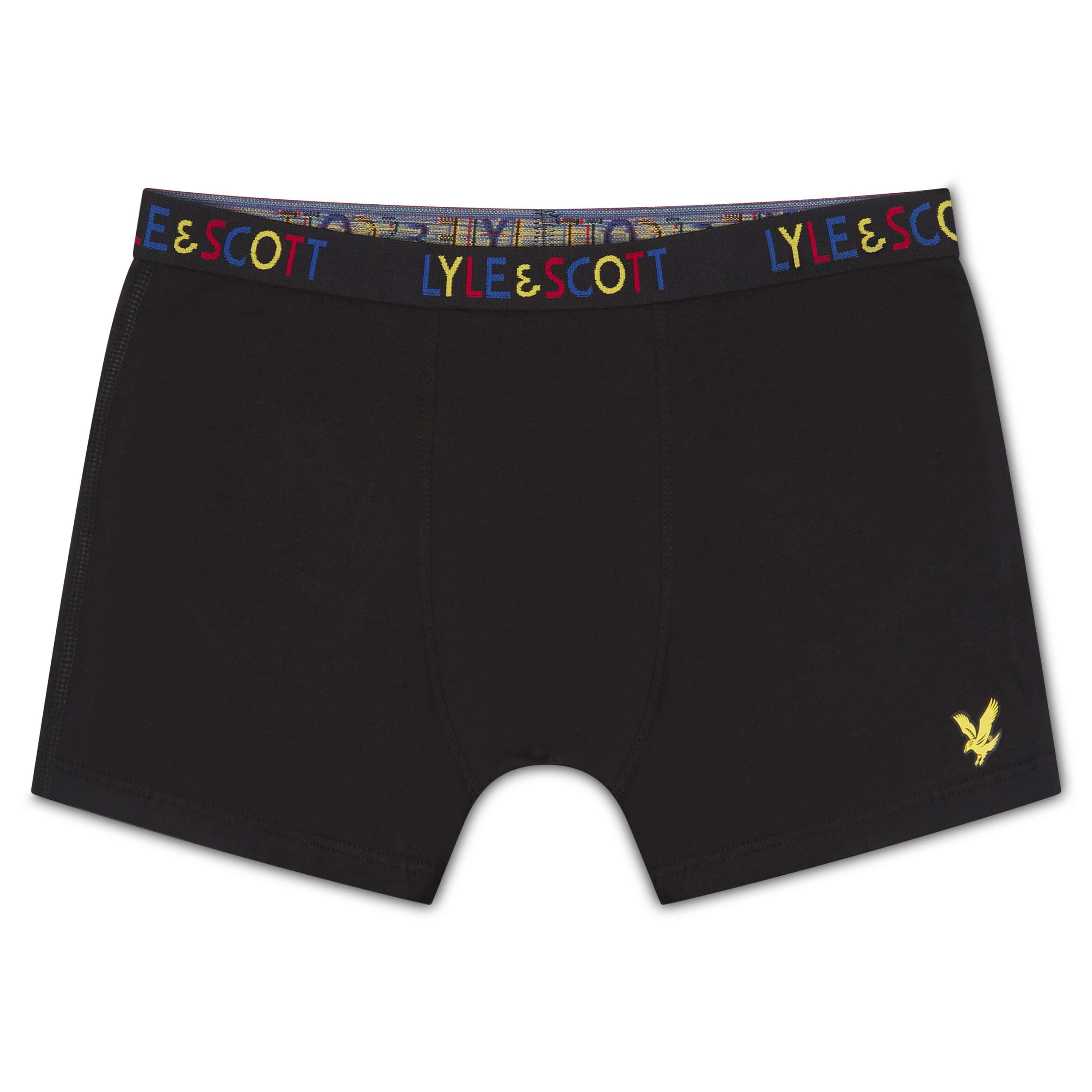 Lyle and Scott 3 Pack Boys Nevan Boxers - Black Multi