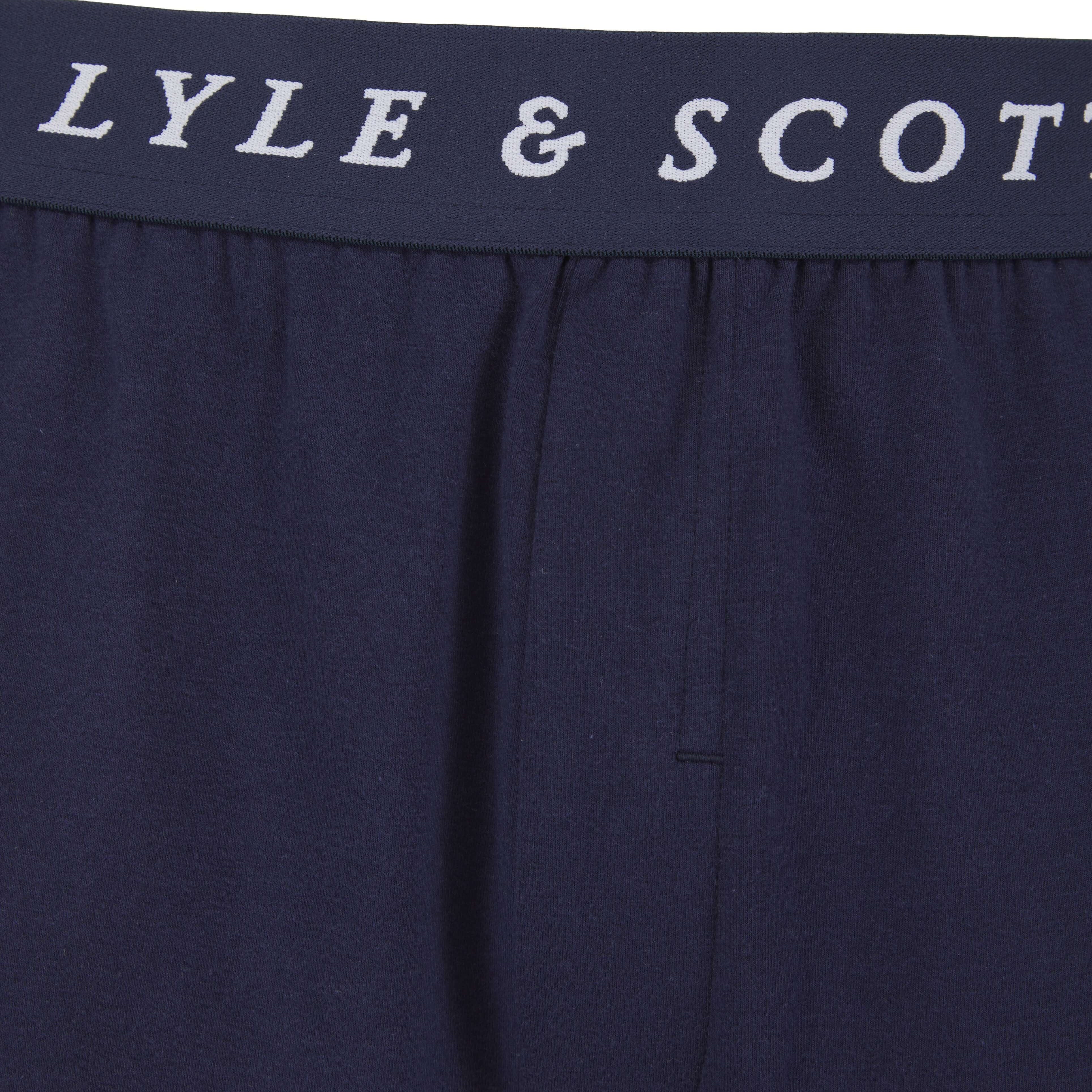 Lyle & Scott Oakley Shorts Lounge Set - Bright White / Peacoat