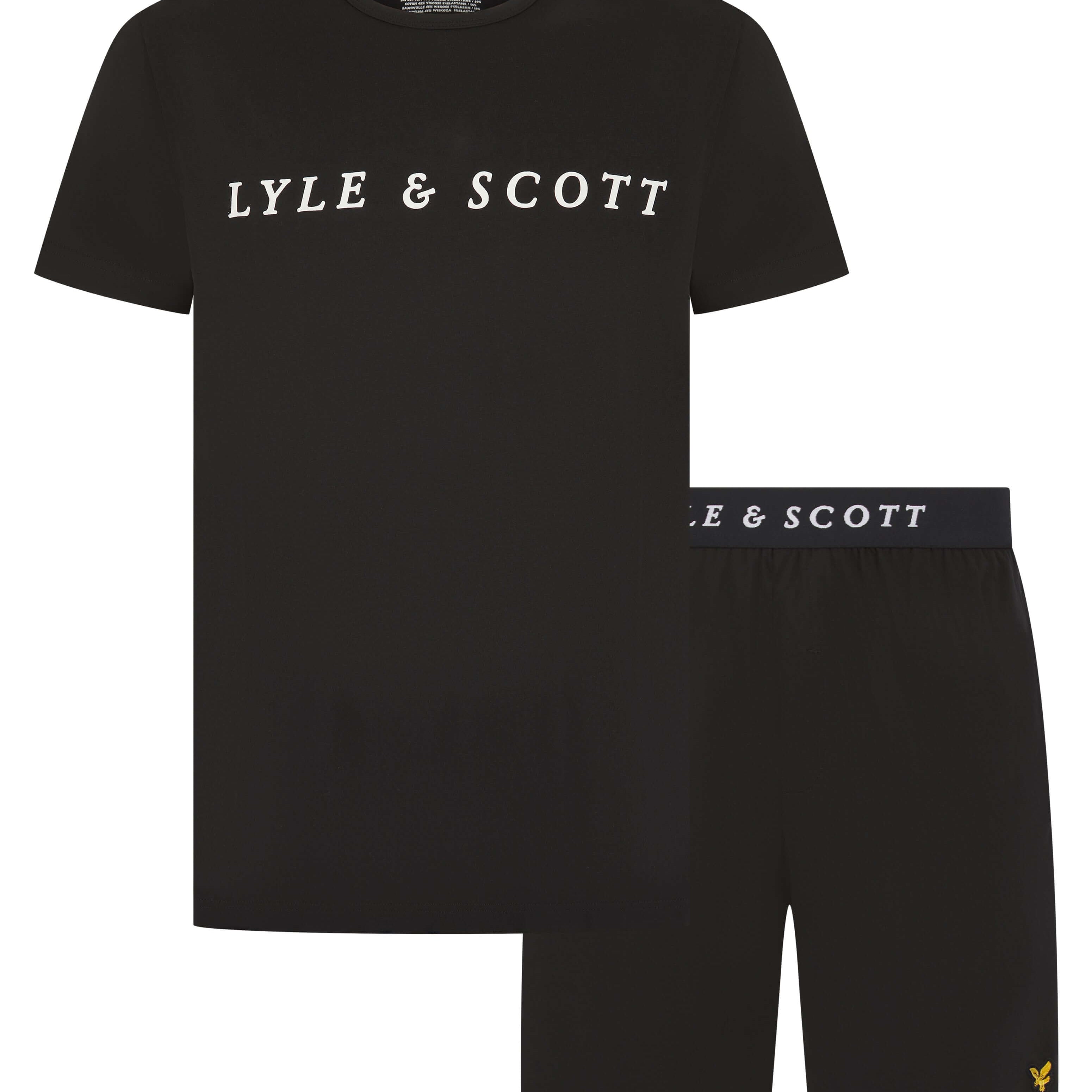 Lyle & Scott Oakley Shorts Lounge Set - Black