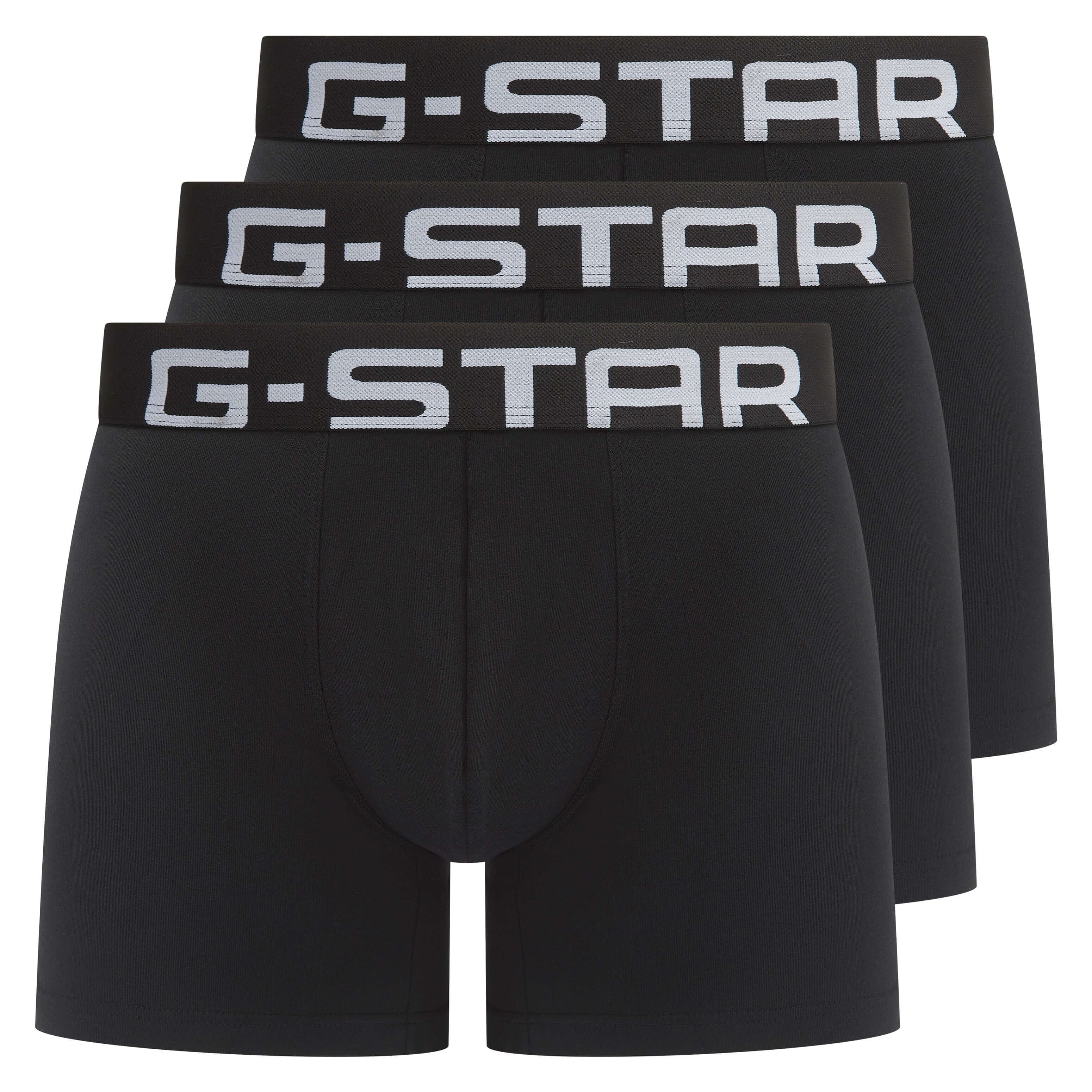 G-Star Men’s 3 Pack Cotton Stretch Oak Trunks – Black
