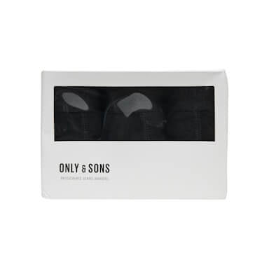 Only & Sons Onsfitz 3 Pack Solid Cotton Stretch Boxer - All Black